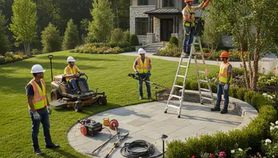 Tree service crew providing landscaping in Buffalo, NY for local residential property care