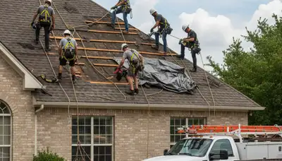 Buffalo, NY tree service crew handling storm damage cleanup and fallen tree removal