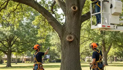 Arbor Tree Care arborist treating diseased tree in Buffalo, NY