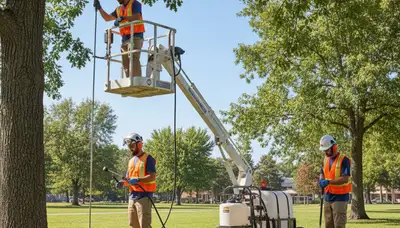 Buffalo, NY arborist fertilizing trees to improve health in clay soil and winter weather