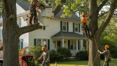 Tree service crew in Buffalo, NY providing professional tree removal and trimming services