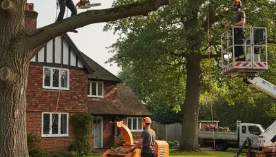 Tree service crew in Buffalo, NY providing professional tree trimming and removal خدمات