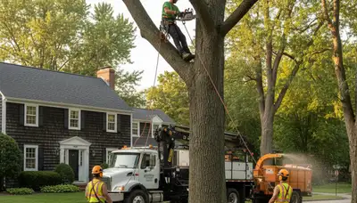 Tree service crew in Buffalo, NY handling safe tree removal and trimming