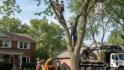 Tree service crew in Buffalo, NY providing professional tree trimming and removal services