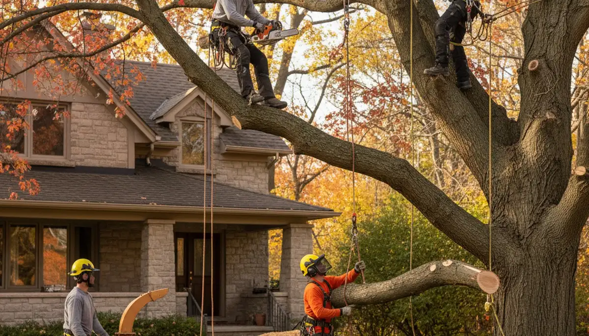 Tree service crew in Buffalo, NY trimming and removing trees for safe, professional property care