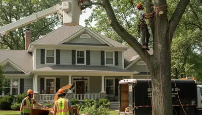 Tree service crew in Buffalo, NY performing professional tree trimming and removal