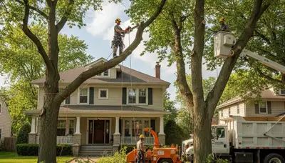 Tree service crew in Buffalo, NY providing professional tree trimming and removal services